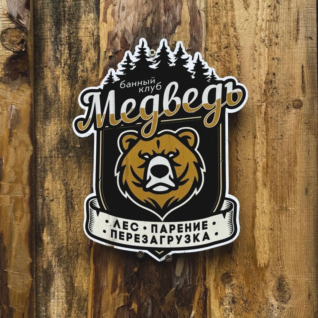 Логотип Медведя на дереве: лес, медведь, парение и перезагрузка